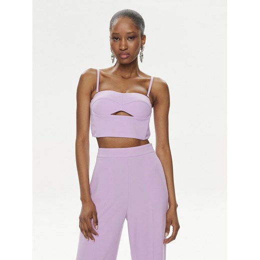 Patrizia Pepe Top 2C1545/A049-M495 Fioletowy Regular Fit ze sklepu MODIVO w kategorii Bluzki damskie - zdjęcie 182642766