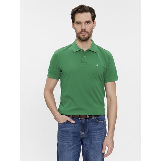 United Colors Of Benetton Polo 3089J3179 Zielony Regular Fit ze sklepu MODIVO w kategorii T-shirty męskie - zdjęcie 182642947