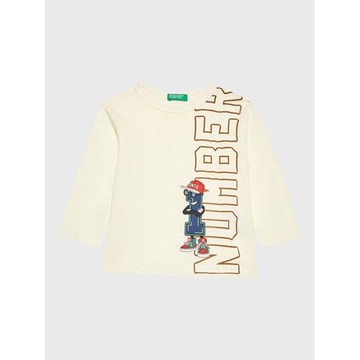 United Colors Of Benetton Bluzka 3VR5G106B Écru Regular Fit ze sklepu MODIVO w kategorii T-shirty chłopięce - zdjęcie 182642969