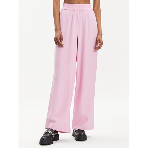 Vero Moda Spodnie materiałowe Carmen 10278926 Różowy Wide Leg ze sklepu MODIVO w kategorii Spodnie damskie - zdjęcie 182642999