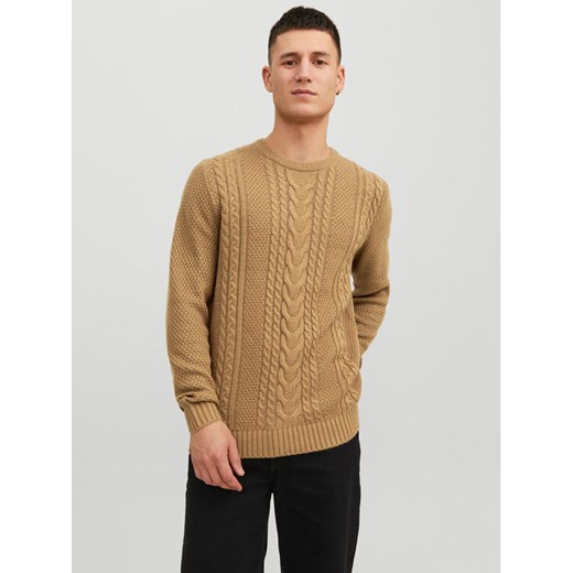 Jack&Jones Sweter 12236314 Beżowy Regular Fit ze sklepu MODIVO w kategorii Swetry męskie - zdjęcie 182643048