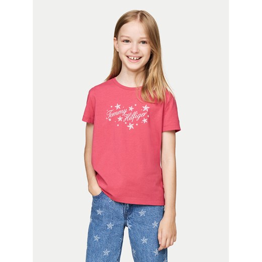 Tommy Hilfiger T-Shirt KG0KG08250 M Różowy Regular Fit Tommy Hilfiger 4Y MODIVO