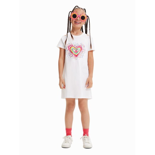 Desigual Sukienka codzienna 23SGVK09 Biały Regular Fit ze sklepu MODIVO w kategorii Sukienki dziewczęce - zdjęcie 182643159