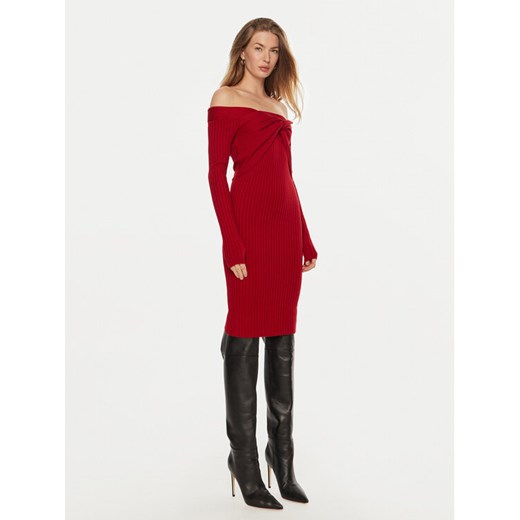 Guess Sukienka koktajlowa Milana W4BK26 Z2V42 Czerwony Slim Fit ze sklepu MODIVO w kategorii Sukienki - zdjęcie 182643179