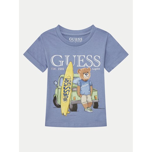 Guess T-Shirt N5GI04 K8HM4 Granatowy Regular Fit ze sklepu MODIVO w kategorii T-shirty chłopięce - zdjęcie 182643186