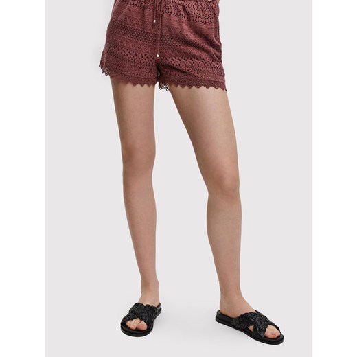 Vero Moda Szorty materiałowe Honey 10190155 Bordowy Regular Fit ze sklepu MODIVO w kategorii Szorty - zdjęcie 182643279