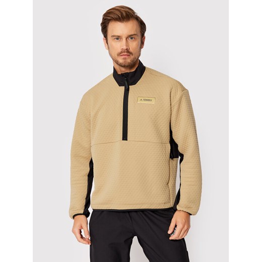 adidas Polar Terrex Hike H51492 Beżowy Regular Fit ze sklepu MODIVO w kategorii Bluzy męskie - zdjęcie 182643289