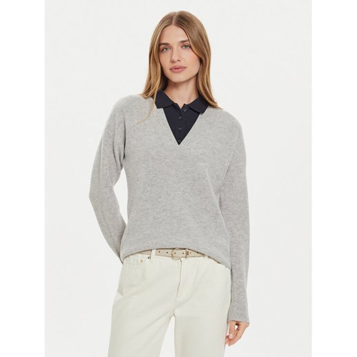 Tommy Hilfiger Sweter WW0WW43101 Szary Relaxed Fit ze sklepu MODIVO w kategorii Swetry damskie - zdjęcie 182643445