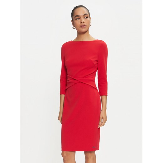 Calvin Klein Sukienka koktajlowa K20K207470 Czerwony Slim Fit ze sklepu MODIVO w kategorii Sukienki - zdjęcie 182643497