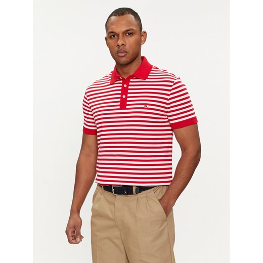 Tommy Hilfiger Polo 1985 MW0MW17771 Czerwony Slim Fit ze sklepu MODIVO w kategorii T-shirty męskie - zdjęcie 182643575