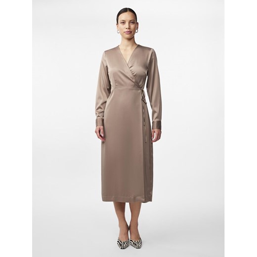 YAS Sukienka codzienna Pella 26030740 Beżowy Regular Fit ze sklepu MODIVO w kategorii Sukienki - zdjęcie 182643677