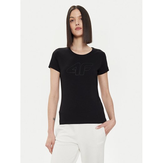4F T-Shirt 4FWSS24TTSHF1163 Czarny Slim Fit ze sklepu MODIVO w kategorii Bluzki damskie - zdjęcie 182643689