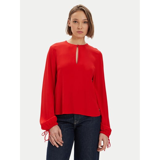 Tommy Hilfiger Bluzka WW0WW41835 Czerwony Regular Fit ze sklepu MODIVO w kategorii Bluzki damskie - zdjęcie 182643738
