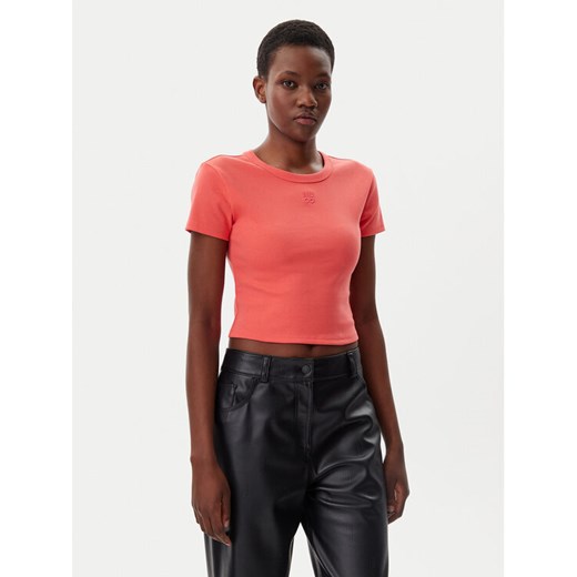HUGO T-Shirt Delanor 50512000 Czerwony Slim Fit ze sklepu MODIVO w kategorii Bluzki damskie - zdjęcie 182643835
