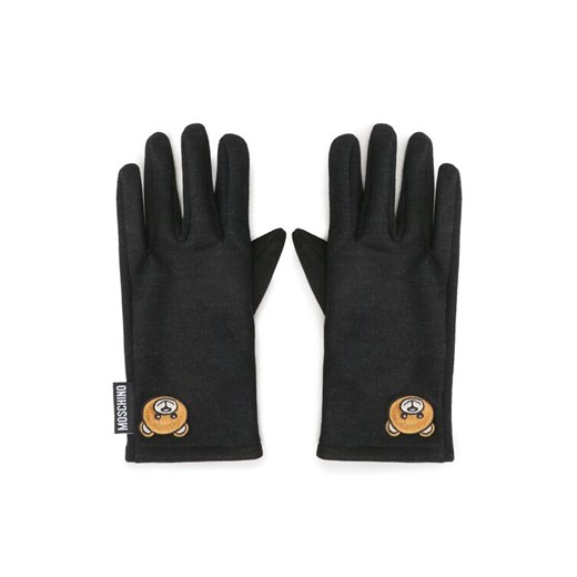 MOSCHINO Rękawiczki Damskie 65345 M2812 Czarny ze sklepu MODIVO w kategorii Rękawiczki damskie - zdjęcie 182644026