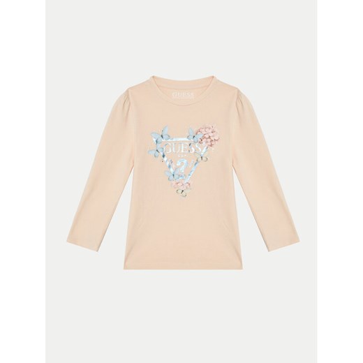 Guess Bluzka K5RI08 K6YW4 Różowy Regular Fit ze sklepu MODIVO w kategorii Bluzki dziewczęce - zdjęcie 182644118