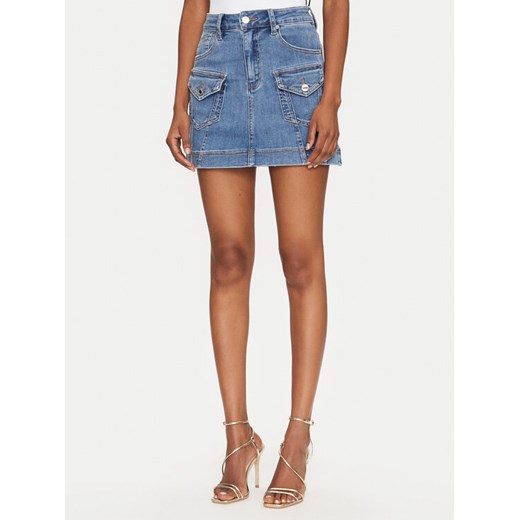 MET Spódnica jeansowa M10 182GN Niebieski Regular Fit ze sklepu MODIVO w kategorii Spódnice - zdjęcie 182644126