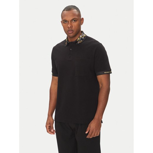 Versace Jeans Couture Polo 78GAGT04 Czarny Regular Fit ze sklepu MODIVO w kategorii T-shirty męskie - zdjęcie 182644239