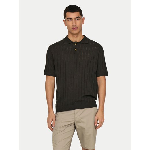 Only & Sons Polo Kent 22033463 Brązowy Regular Fit ze sklepu MODIVO w kategorii T-shirty męskie - zdjęcie 182644266