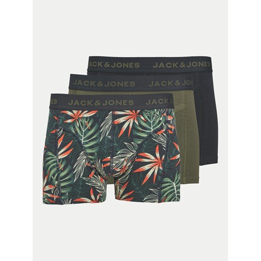 Jack&Jones Komplet 3 par bokserek Loui 12267052 Zielony ze sklepu MODIVO w kategorii Majtki męskie - zdjęcie 182644429