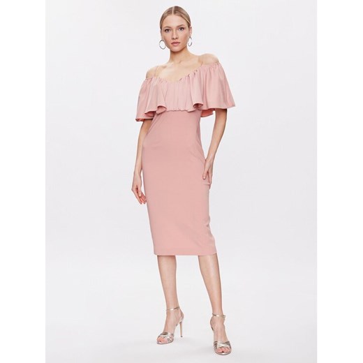 Pinko Sukienka koktajlowa La Carlota 100034 A0GI Różowy Regular Fit ze sklepu MODIVO w kategorii Sukienki - zdjęcie 182644449