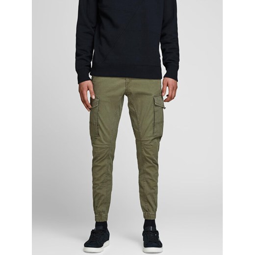 Jack&Jones Spodnie materiałowe Paul Flake 12141844 Zielony Tapered Fit ze sklepu MODIVO w kategorii Spodnie męskie - zdjęcie 182644568