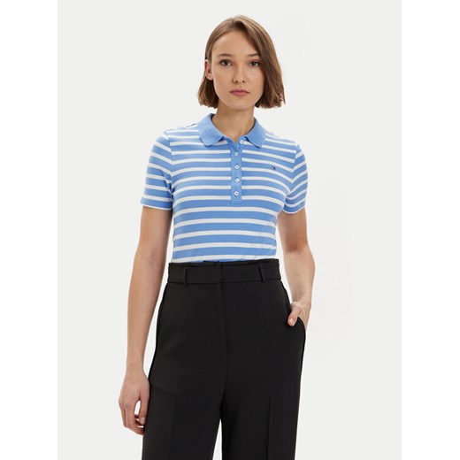 Tommy Hilfiger Polo 1985 WW0WW39530 Niebieski Slim Fit ze sklepu MODIVO w kategorii Bluzki damskie - zdjęcie 182644598