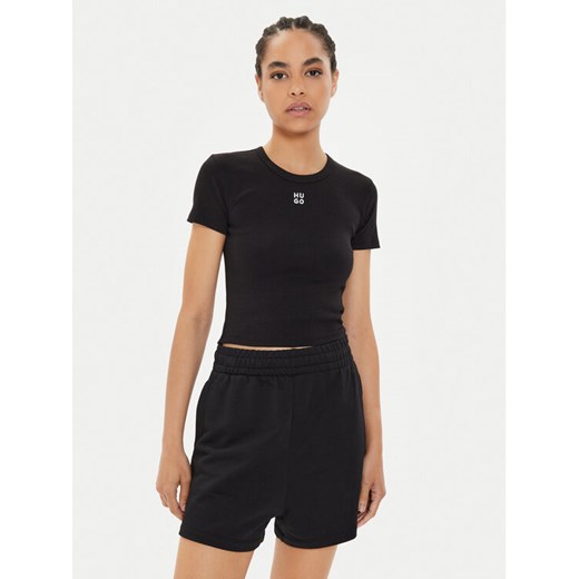 Hugo T-Shirt Delanor 50512000 Czarny Slim Fit ze sklepu MODIVO w kategorii Bluzki damskie - zdjęcie 182644646