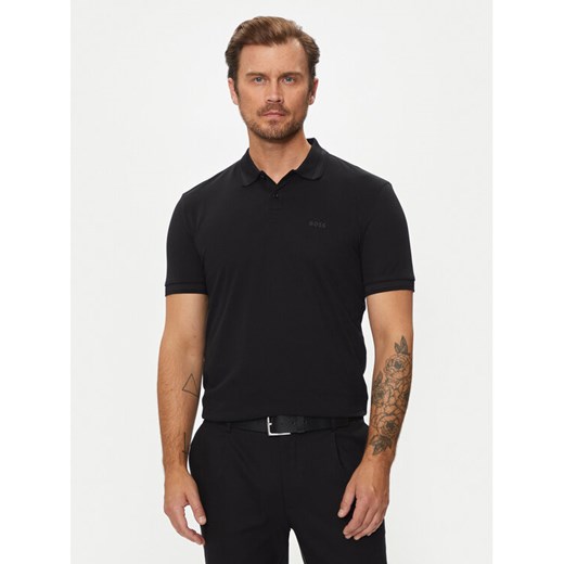 Boss Polo Pio 1 50507583 Czarny Regular Fit ze sklepu MODIVO w kategorii T-shirty męskie - zdjęcie 182644745