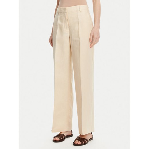 Weekend Max Mara Spodnie materiałowe Malizia 2515131052 Écru Regular Fit ze sklepu MODIVO w kategorii Spodnie damskie - zdjęcie 182644748