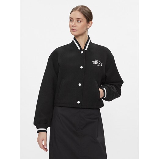 Tommy Jeans Kurtka bomber Varsity DW0DW17236 Czarny Relaxed Fit ze sklepu MODIVO w kategorii Kurtki damskie - zdjęcie 182644837