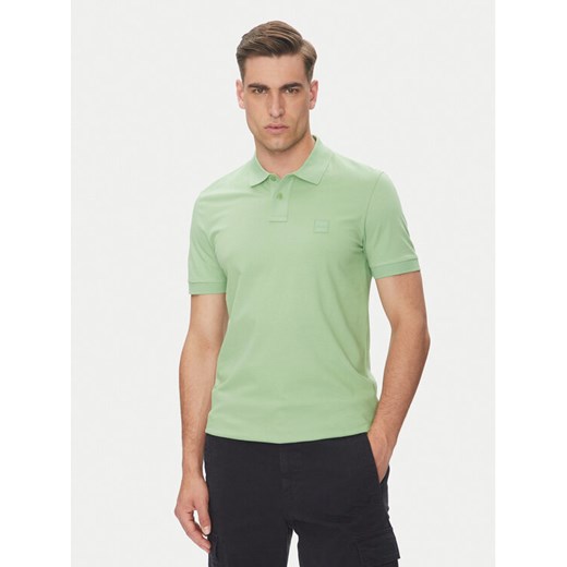 BOSS Polo Passenger 50507803 Zielony Slim Fit ze sklepu MODIVO w kategorii T-shirty męskie - zdjęcie 182644849