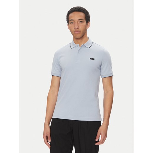 Calvin Klein Polo K10K112751 Niebieski Regular Fit ze sklepu MODIVO w kategorii T-shirty męskie - zdjęcie 182644856