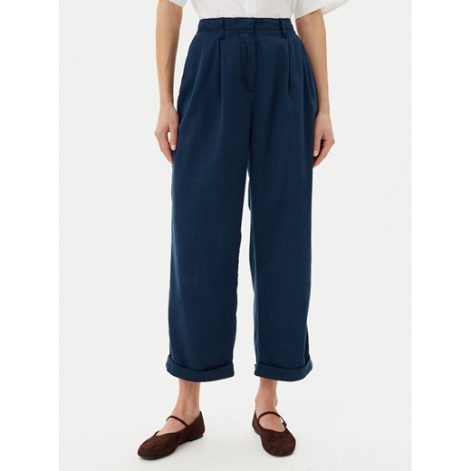 Tommy Hilfiger Spodnie materiałowe WW0WW45589 Granatowy Relaxed Fit ze sklepu MODIVO w kategorii Spodnie damskie - zdjęcie 182644878