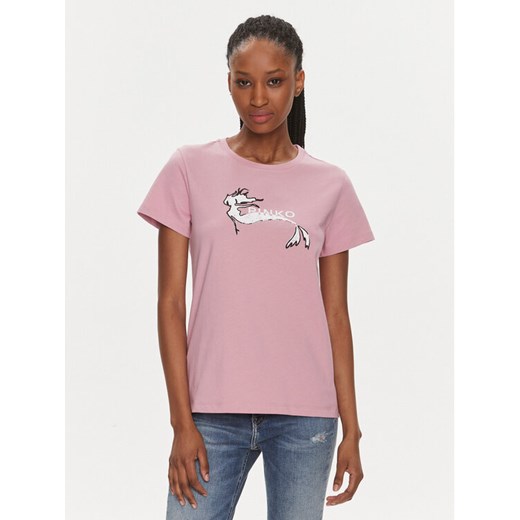 Pinko T-Shirt 100355 A1OC Różowy Regular Fit Pinko XS MODIVO