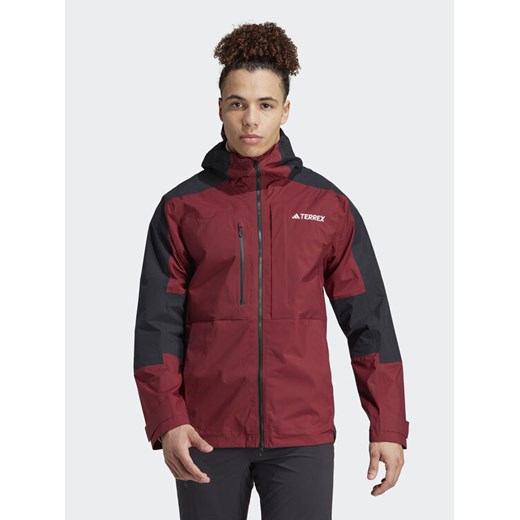 adidas Kurtka outdoor Terrex Xploric RAIN.RDY Hiking IB4266 Bordowy Regular Fit ze sklepu MODIVO w kategorii Kurtki męskie - zdjęcie 182644935