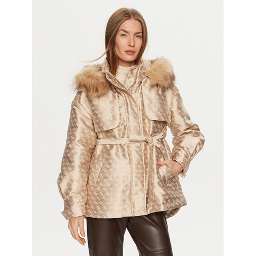 Guess Parka W4BL35 WFIR2 Beżowy Regular Fit ze sklepu MODIVO w kategorii Parki damskie - zdjęcie 182645007