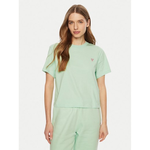Guess T-Shirt W4YI05 K8HM0 Zielony Regular Fit ze sklepu MODIVO w kategorii Bluzki damskie - zdjęcie 182645046