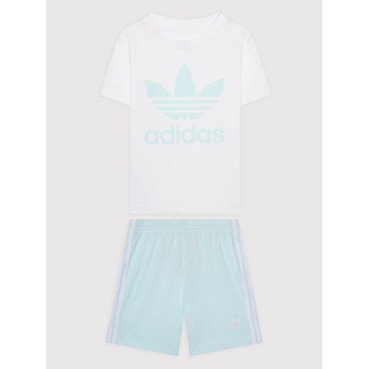 adidas Komplet t-shirt i spodenki Trefoil HS8868 Błękitny Regular Fit 0_3M MODIVO
