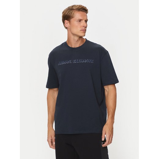 Armani Exchange T-Shirt 6DZTBD ZJ3VZ 1510 Granatowy Regular Fit ze sklepu MODIVO w kategorii T-shirty męskie - zdjęcie 182645105