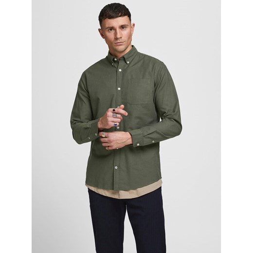 Jack&Jones Koszula 12182486 Zielony Slim Fit ze sklepu MODIVO w kategorii Koszule męskie - zdjęcie 182645117