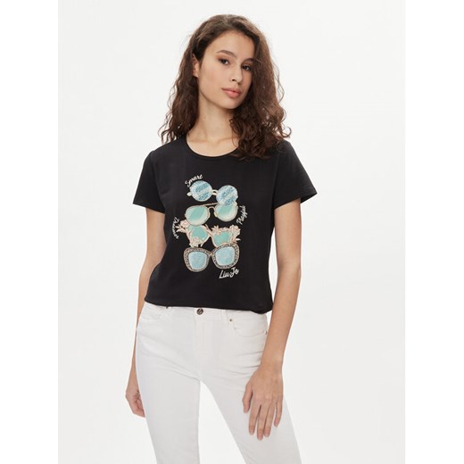 Liu Jo T-Shirt MA4393 J5003 Czarny Regular Fit ze sklepu MODIVO w kategorii Bluzki damskie - zdjęcie 182645165