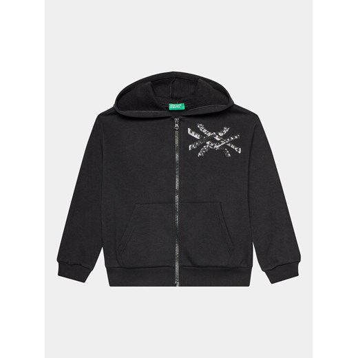 United Colors Of Benetton Bluza 39M2C502Y Czarny Regular Fit ze sklepu MODIVO w kategorii Bluzy dziewczęce - zdjęcie 182645199