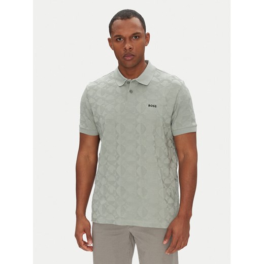 BOSS Polo Pirax 50538191 Zielony Relaxed Fit ze sklepu MODIVO w kategorii T-shirty męskie - zdjęcie 182645219