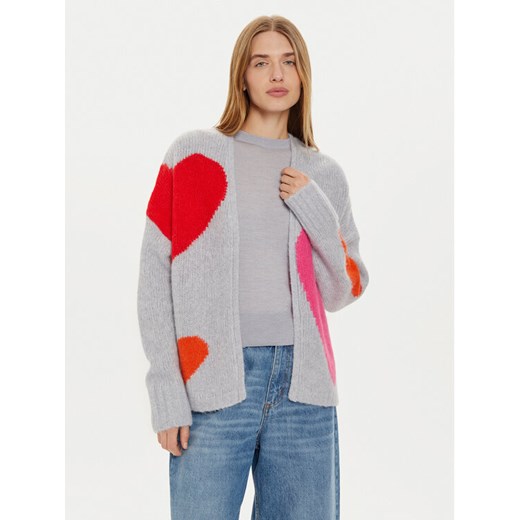Frieda & Freddies Kardigan 3329 Szary Relaxed Fit ze sklepu MODIVO w kategorii Swetry damskie - zdjęcie 182645299