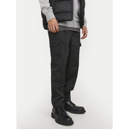 Jack&Jones Spodnie materiałowe Bill 12247358 Czarny Tapered Fit ze sklepu MODIVO w kategorii Spodnie męskie - zdjęcie 182645558