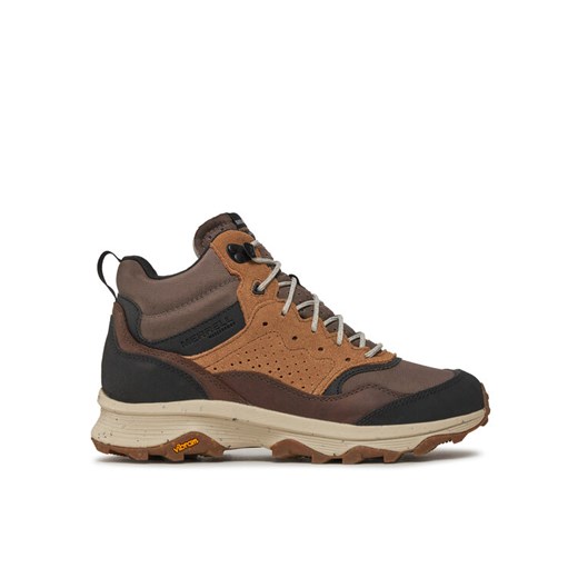 Merrell Sneakersy Speed Solo Mid Wp J004533 Brązowy ze sklepu MODIVO w kategorii Buty trekkingowe męskie - zdjęcie 182645658