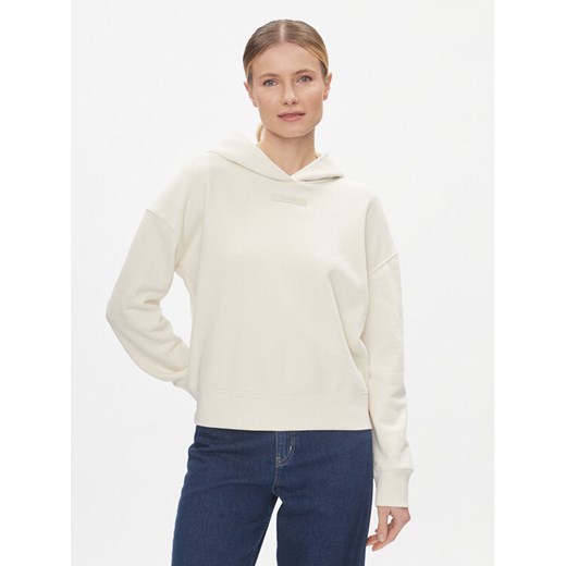 Calvin Klein Bluza Micro Logo K20K206631 Écru Regular Fit ze sklepu MODIVO w kategorii Bluzy damskie - zdjęcie 182645687
