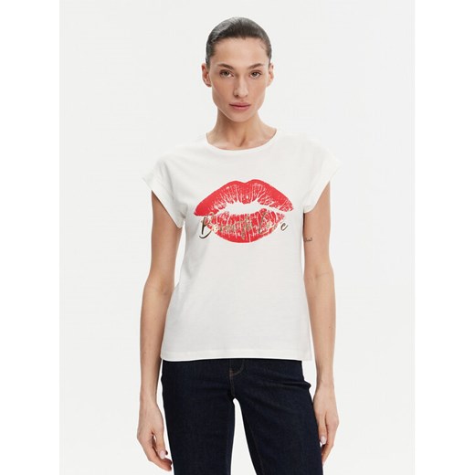 Morgan T-Shirt 251-DVALA Biały Regular Fit ze sklepu MODIVO w kategorii Bluzki damskie - zdjęcie 182645688