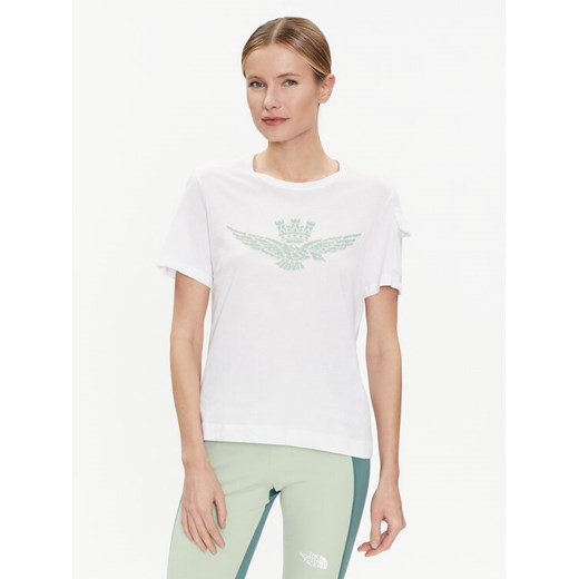 Aeronautica Militare T-Shirt 241TS2223DJ510 Biały Comfort Fit ze sklepu MODIVO w kategorii Bluzki damskie - zdjęcie 182645717